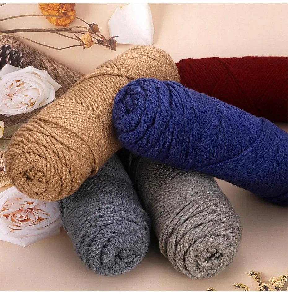 5 Pcs Cotton Select Yarn 17.63oz/500g, Light Worsted Thick Yarn For Knitting Baby Wool Crochet Scarfcoat Sweater Weave Thread