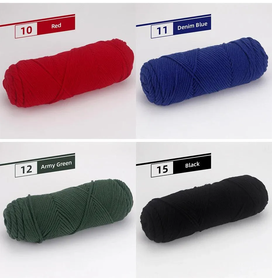 5 Pcs Cotton Select Yarn 17.63oz/500g, Light Worsted Thick Yarn For Knitting Baby Wool Crochet Scarfcoat Sweater Weave Thread