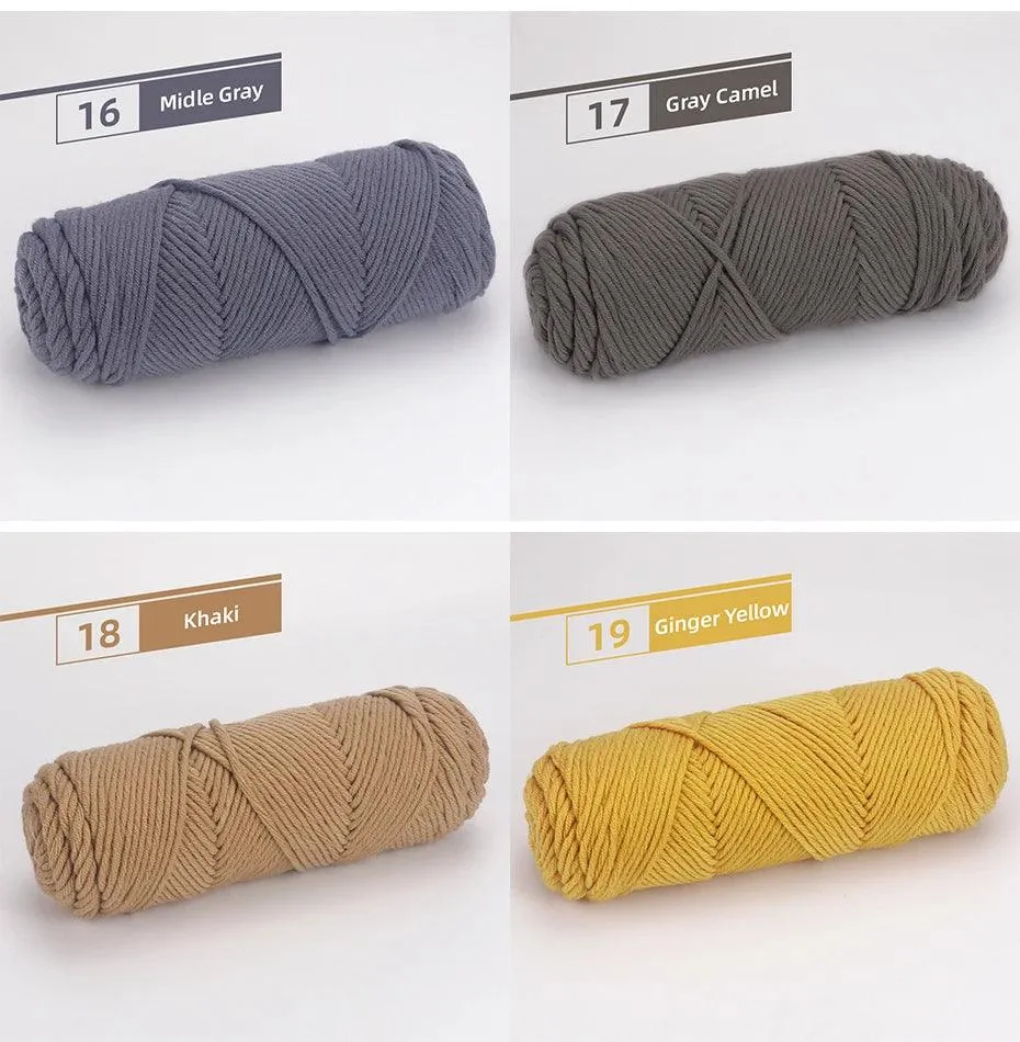 5 Pcs Cotton Select Yarn 17.63oz/500g, Light Worsted Thick Yarn For Knitting Baby Wool Crochet Scarfcoat Sweater Weave Thread