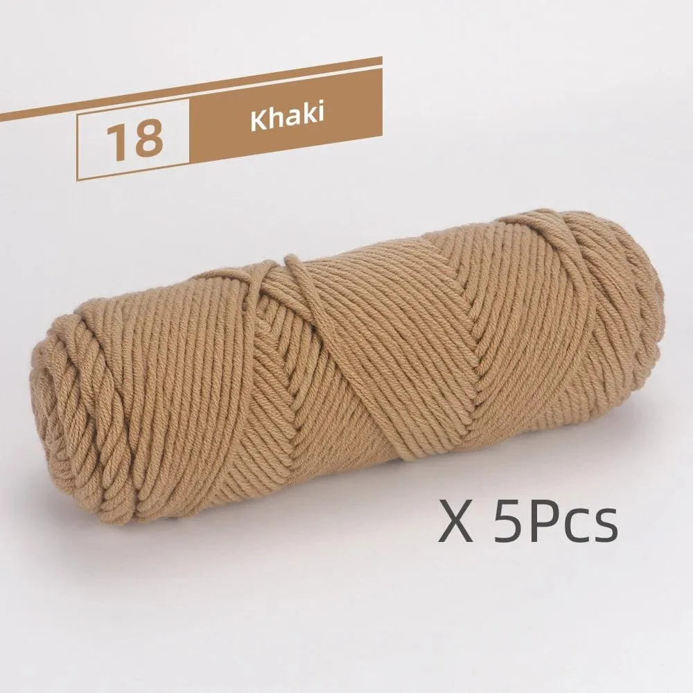 5 Pcs Cotton Select Yarn 17.63oz/500g, Light Worsted Thick Yarn For Knitting Baby Wool Crochet Scarfcoat Sweater Weave Thread