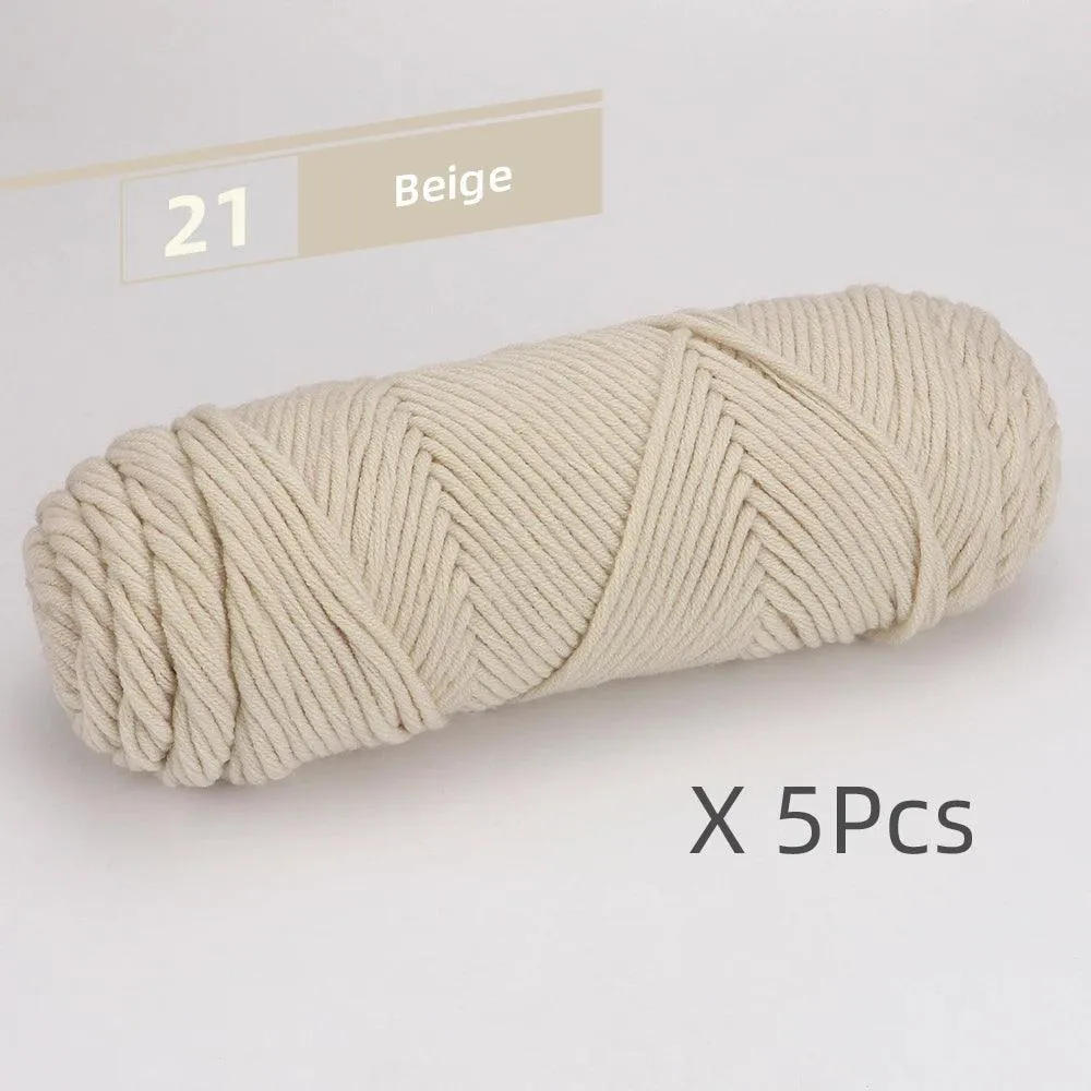 5 Pcs Cotton Select Yarn 17.63oz/500g, Light Worsted Thick Yarn For Knitting Baby Wool Crochet Scarfcoat Sweater Weave Thread