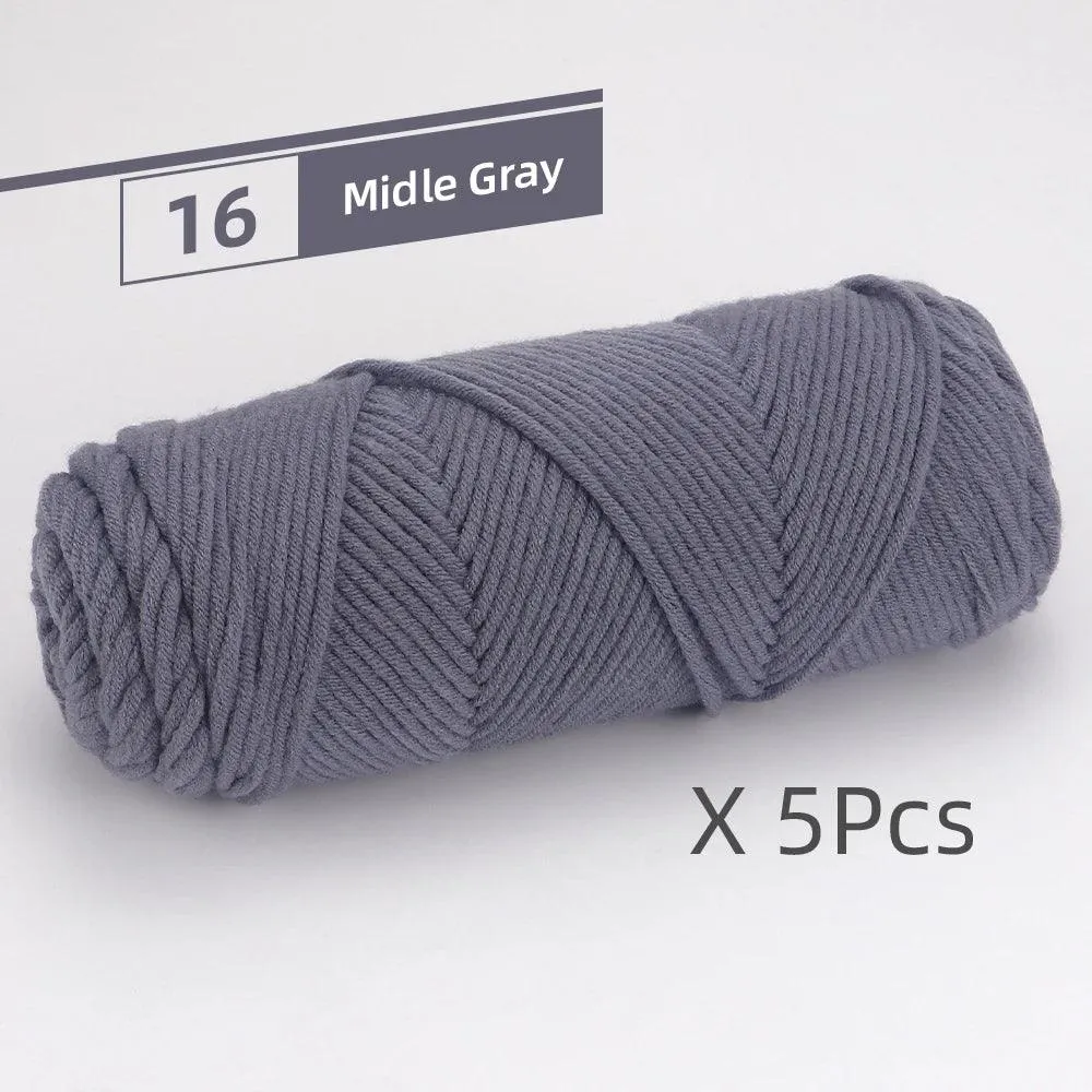 5 Pcs Cotton Select Yarn 17.63oz/500g, Light Worsted Thick Yarn For Knitting Baby Wool Crochet Scarfcoat Sweater Weave Thread