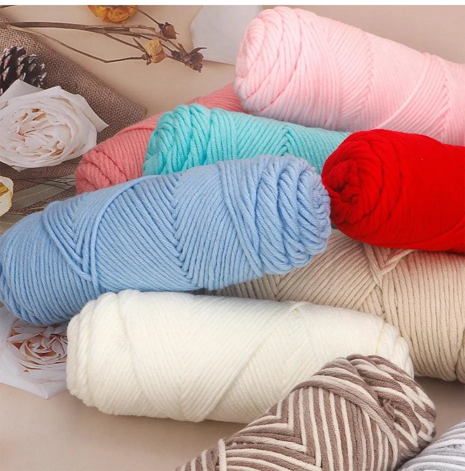 5 Pcs Cotton Select Yarn 17.63oz/500g, Light Worsted Thick Yarn For Knitting Baby Wool Crochet Scarfcoat Sweater Weave Thread