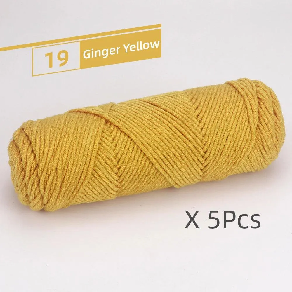 5 Pcs Cotton Select Yarn 17.63oz/500g, Light Worsted Thick Yarn For Knitting Baby Wool Crochet Scarfcoat Sweater Weave Thread