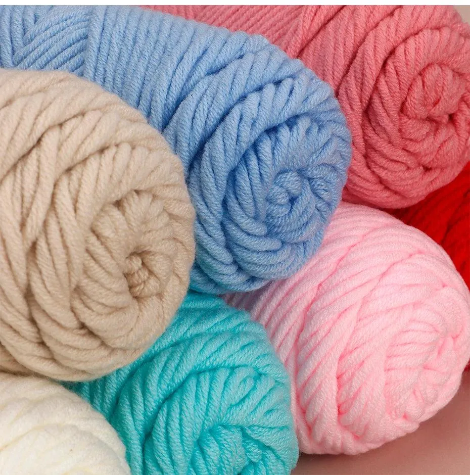 5 Pcs Cotton Select Yarn 17.63oz/500g, Light Worsted Thick Yarn For Knitting Baby Wool Crochet Scarfcoat Sweater Weave Thread