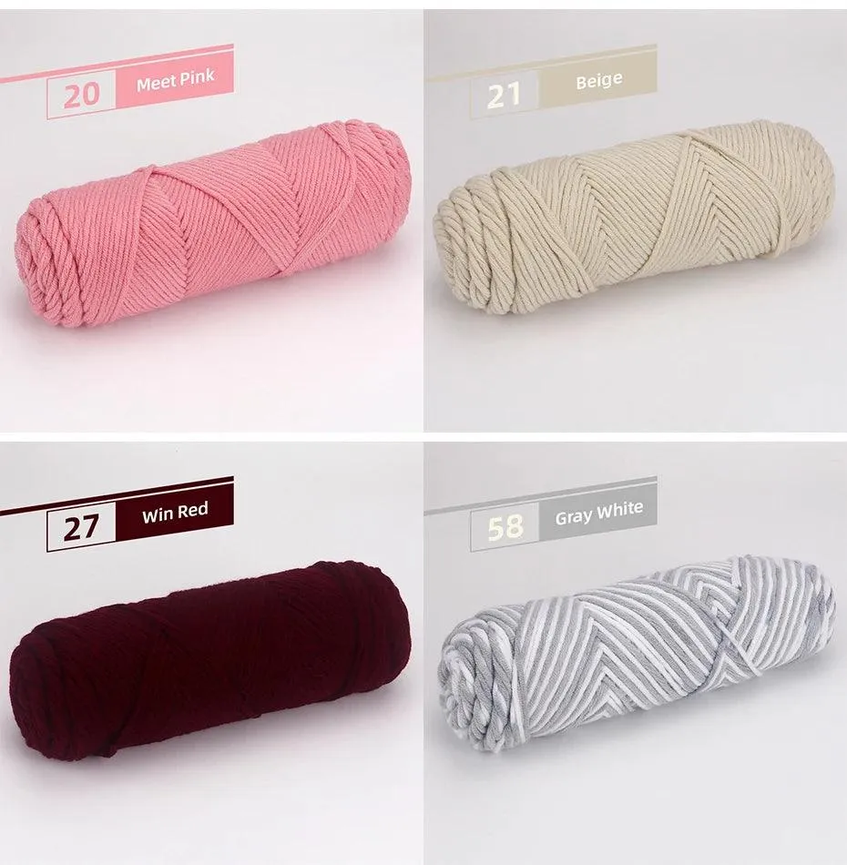 5 Pcs Cotton Select Yarn 17.63oz/500g, Light Worsted Thick Yarn For Knitting Baby Wool Crochet Scarfcoat Sweater Weave Thread