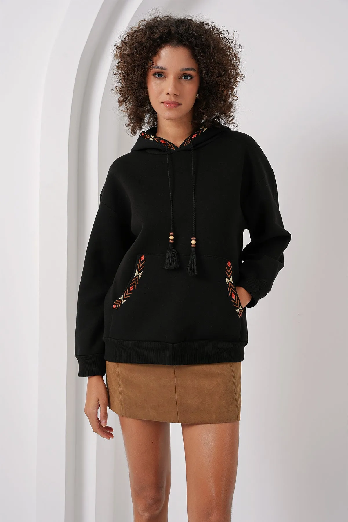 55443 nakişli oversize sweatshirt