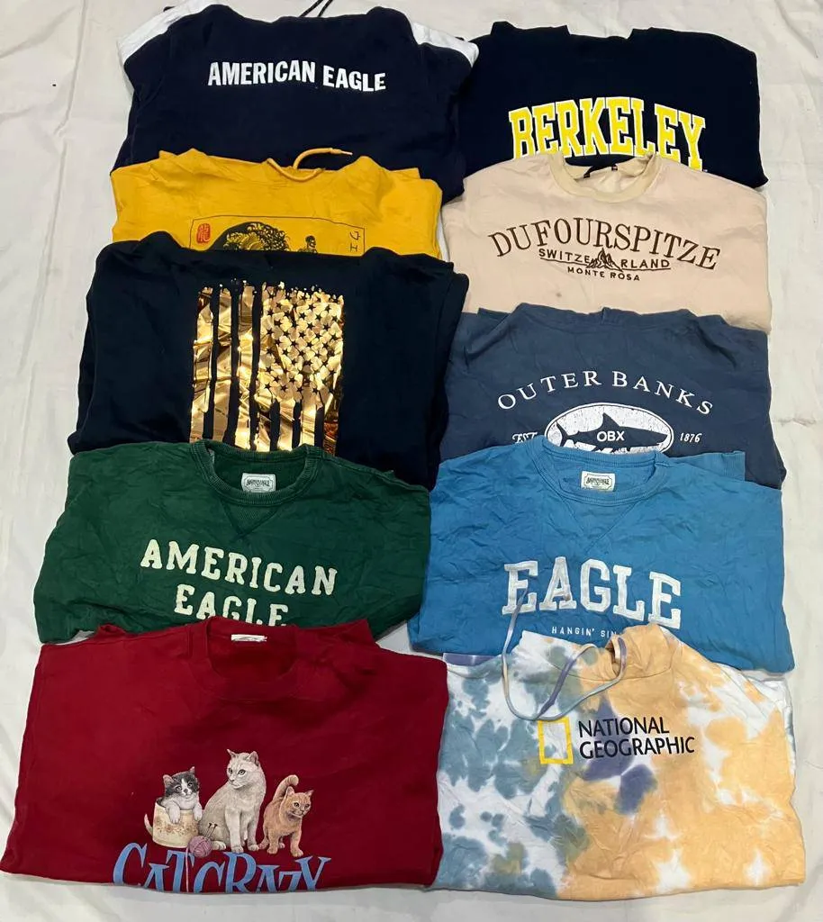 American Eagle, Fruit of the Loom, and Mix American Brand Sweatshirts - 25 Pieces