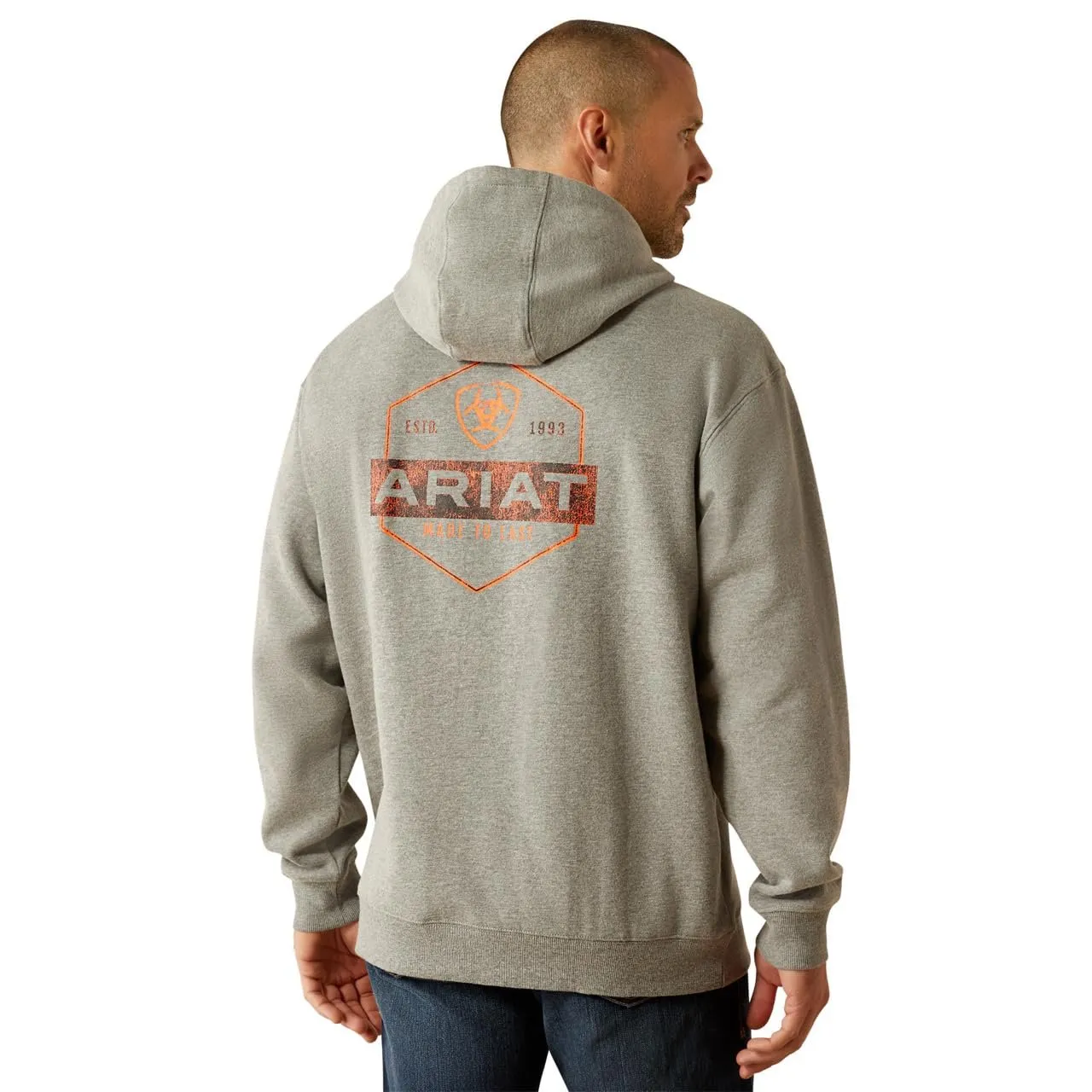 Ariat Men's Bold Hex Hoodie, Grey Heather