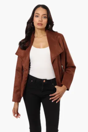 Beechers Brook Suede Waterfall Blazer - Brown