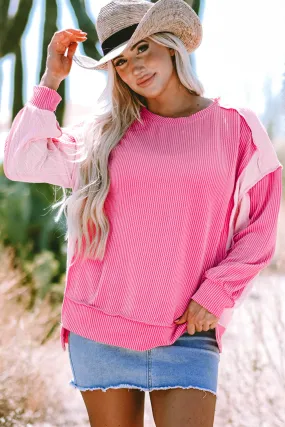 Cable Knit Colorblock Sweatshirt