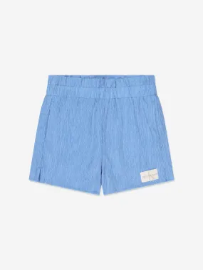 Calvin Klein Girls Crinkle Shorts in Blue