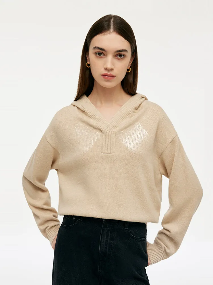 Cashmere Women Knit Hoodie