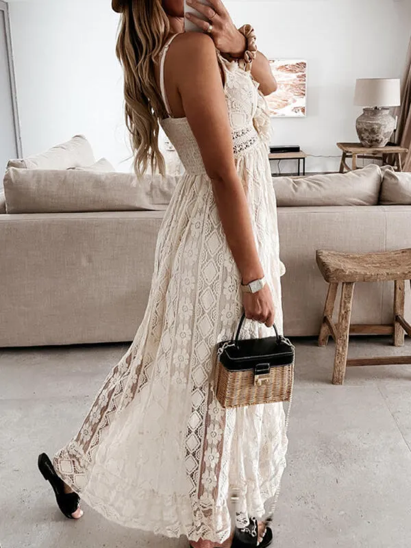 Chic Boho Lace Summer Midi Dress