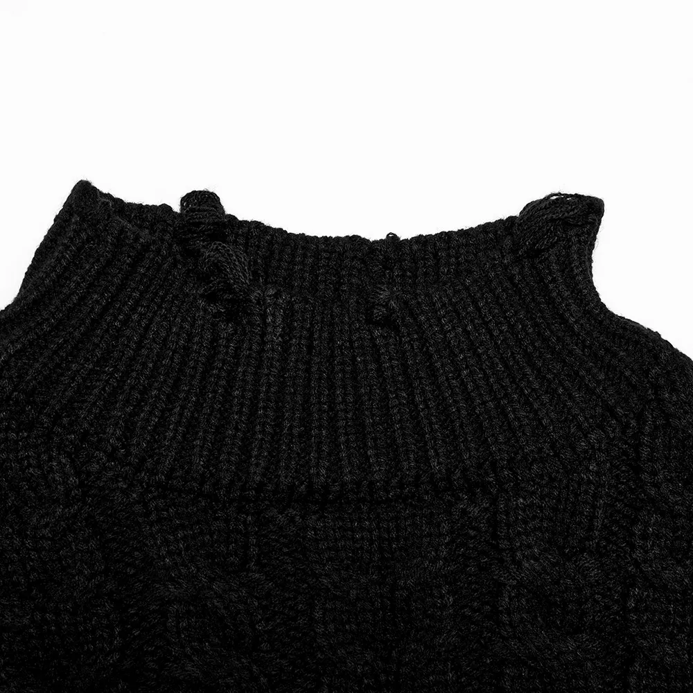 Chic Cropped Knit Turtleneck Sweater for Women