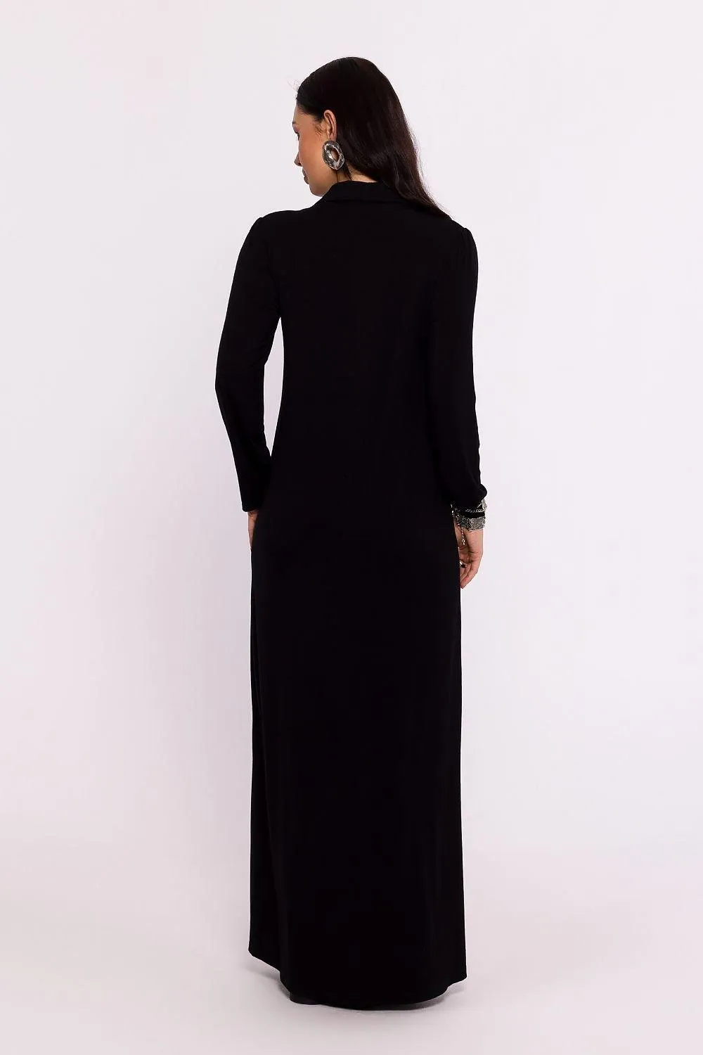 Chic Retro Long Sleeve Dress with Stylish Collar