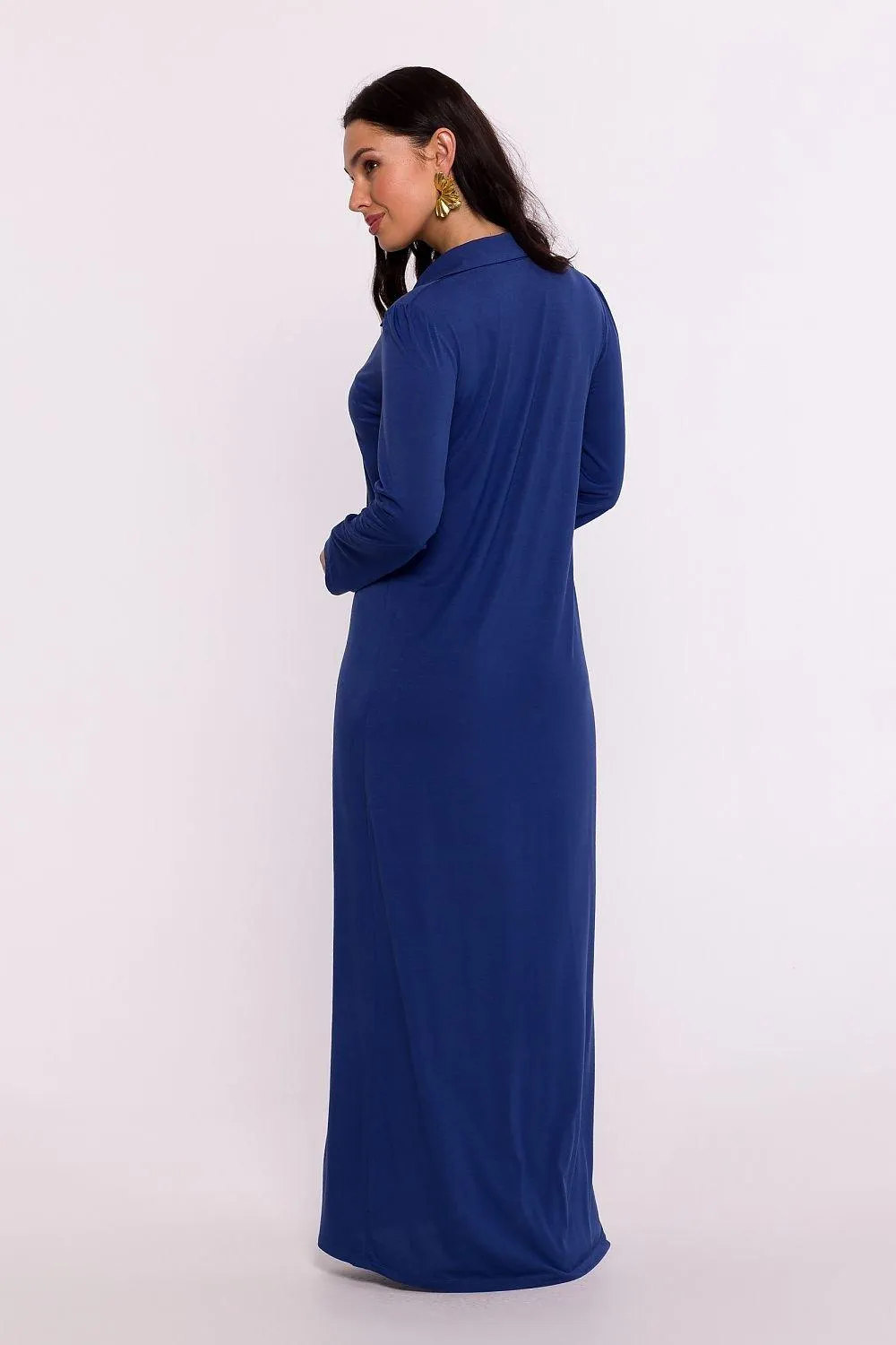 Chic Retro Long Sleeve Dress with Stylish Collar