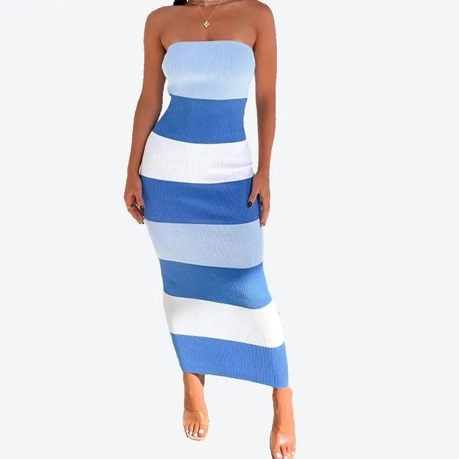 Chic Strapless Bodycon Maxi Dresses