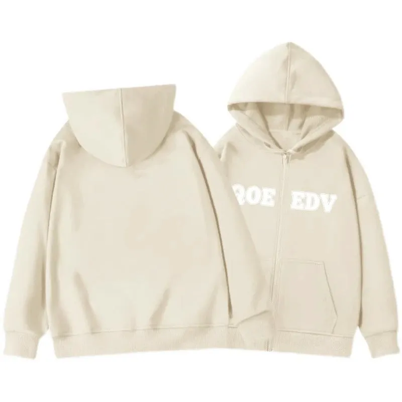 Coffee Chic Letter Printing Loose Women Hoodies Fashion Hooded Drawstring Casual Pocket Simple Solid Color Female Hoodies