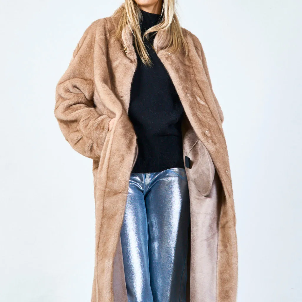 Cozy oversized coat with soft texture wholesale