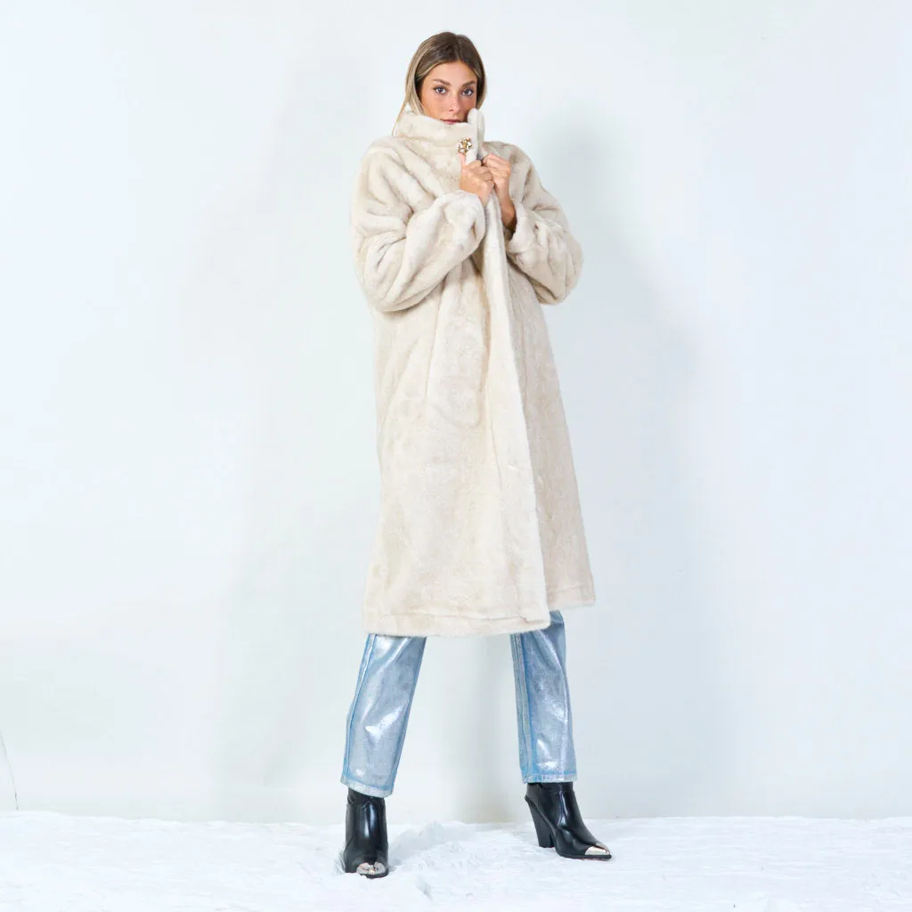 Cozy oversized coat with soft texture wholesale