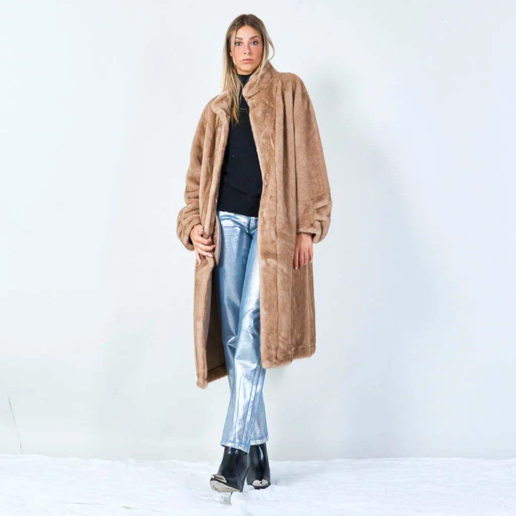 Cozy oversized coat with soft texture wholesale