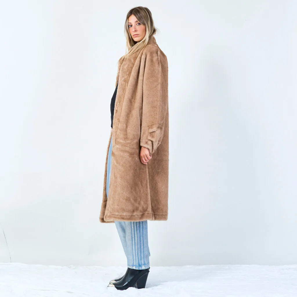 Cozy oversized coat with soft texture wholesale