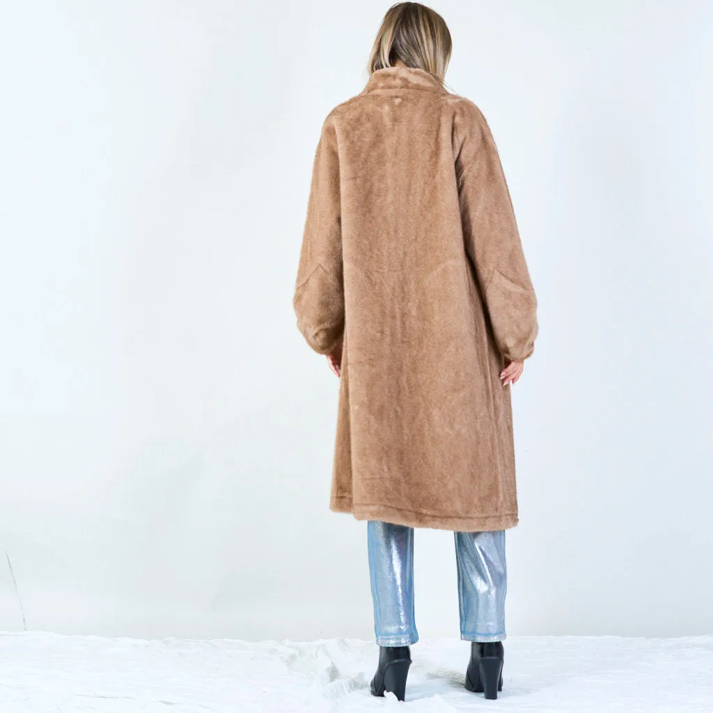 Cozy oversized coat with soft texture wholesale