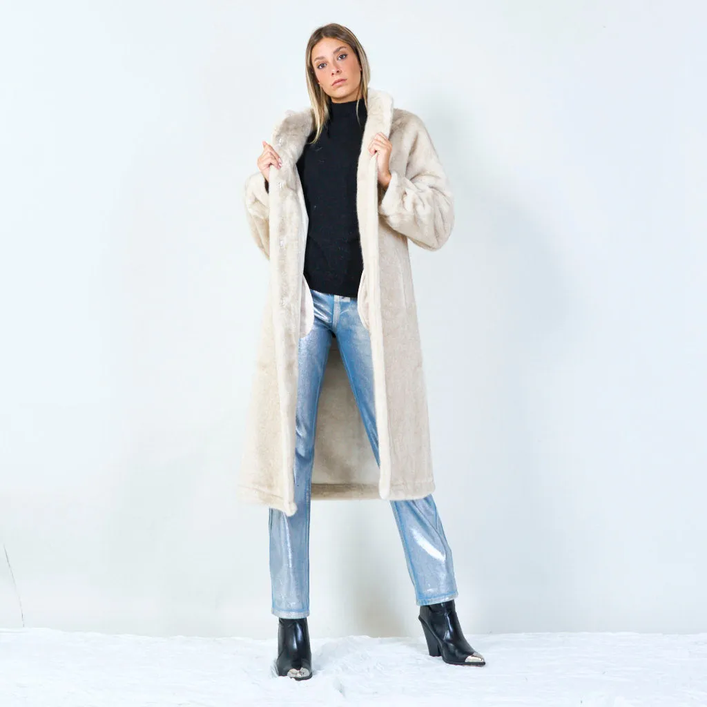 Cozy oversized coat with soft texture wholesale