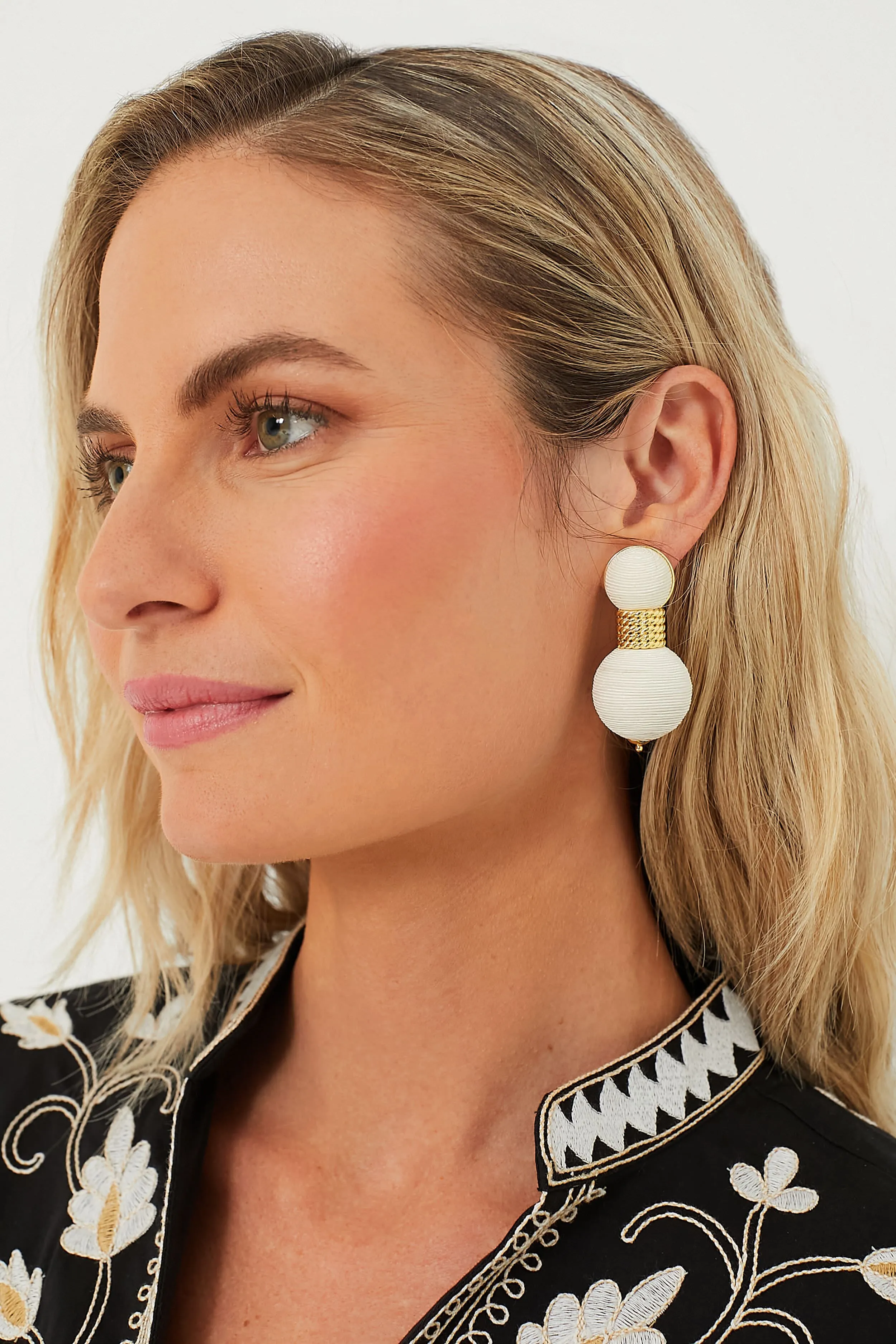 Cream Silk Geneva Earrings