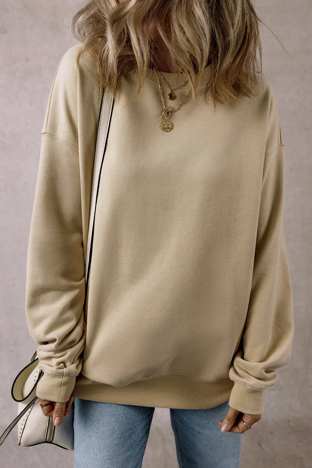 Crew Neck Fleece Sweatshirt