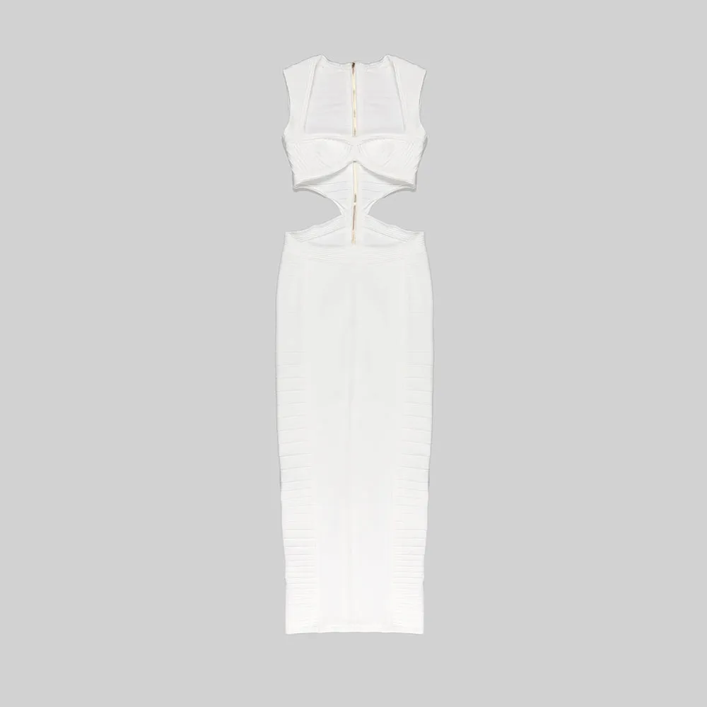 Cut Out White Chic Dress