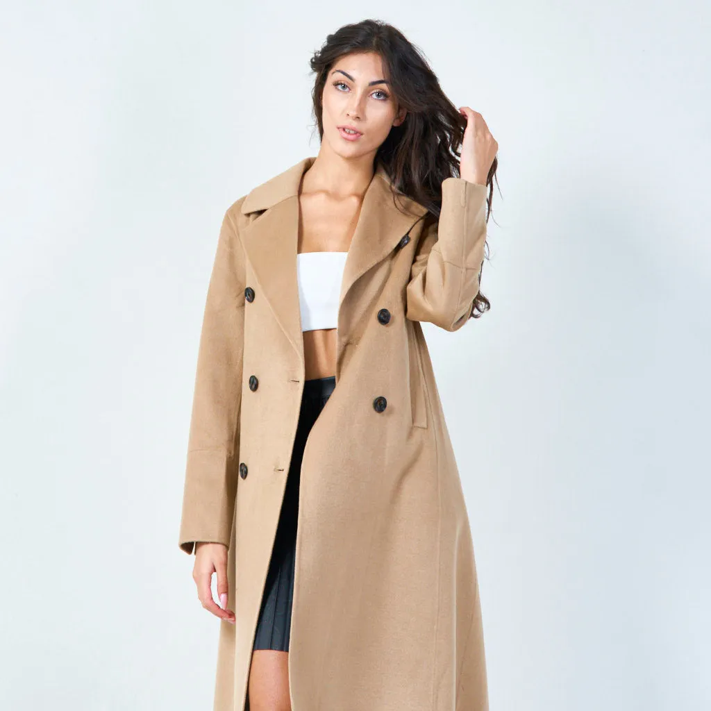 Double-breasted long coat wholesale