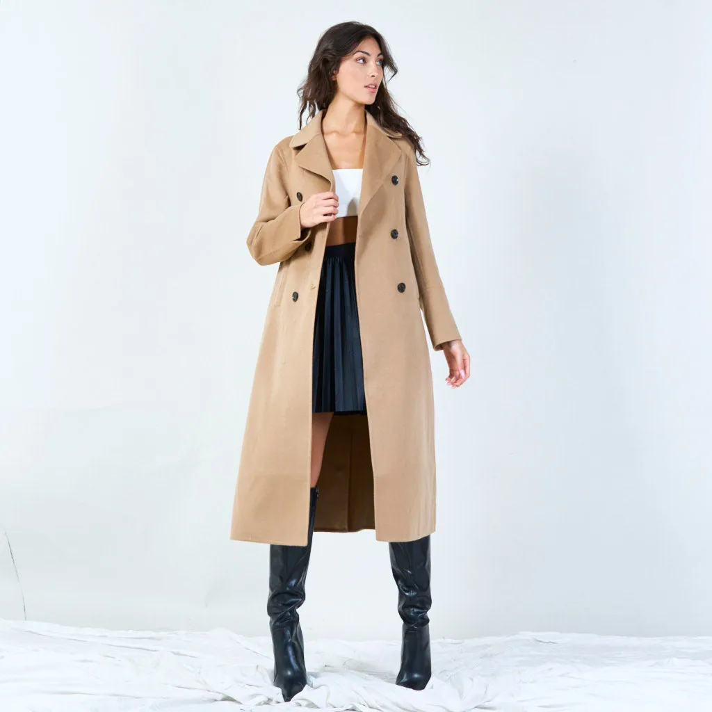 Double-breasted long coat wholesale