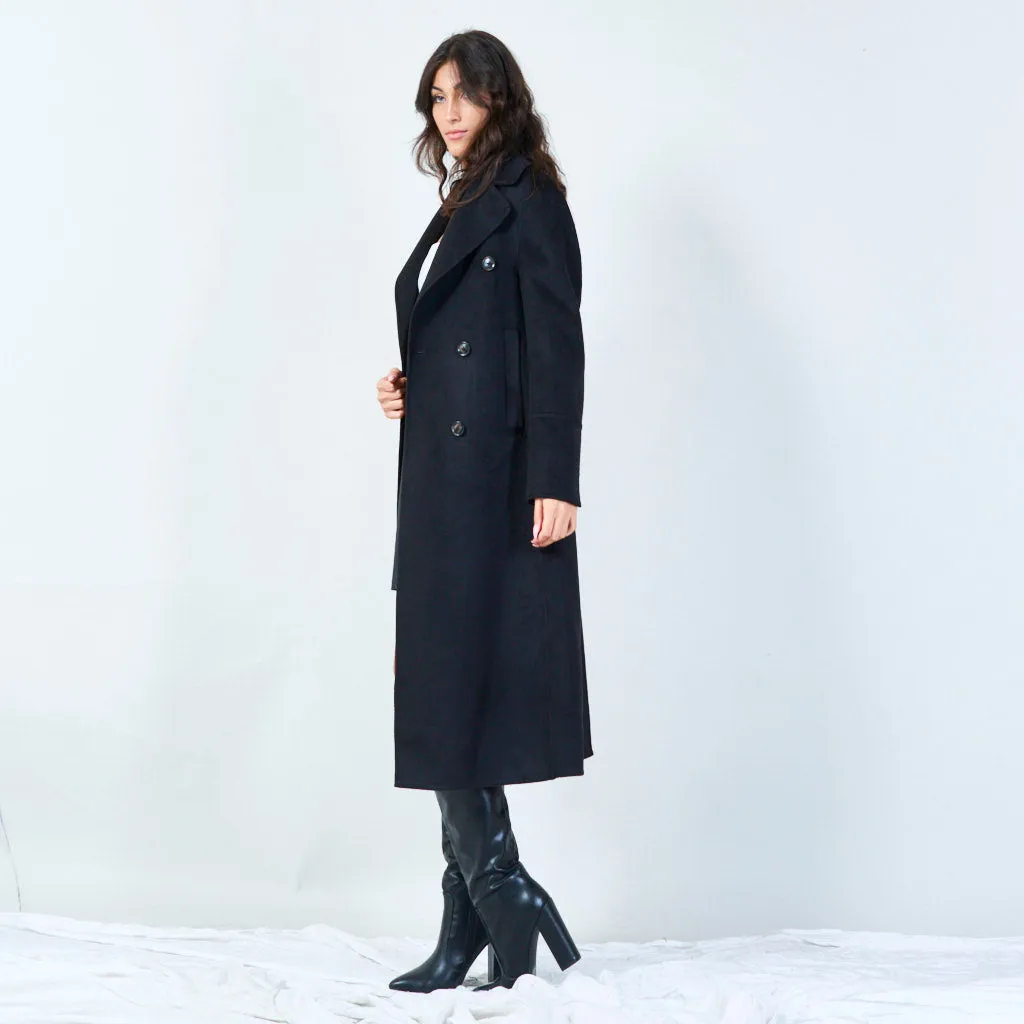 Double-breasted long coat wholesale