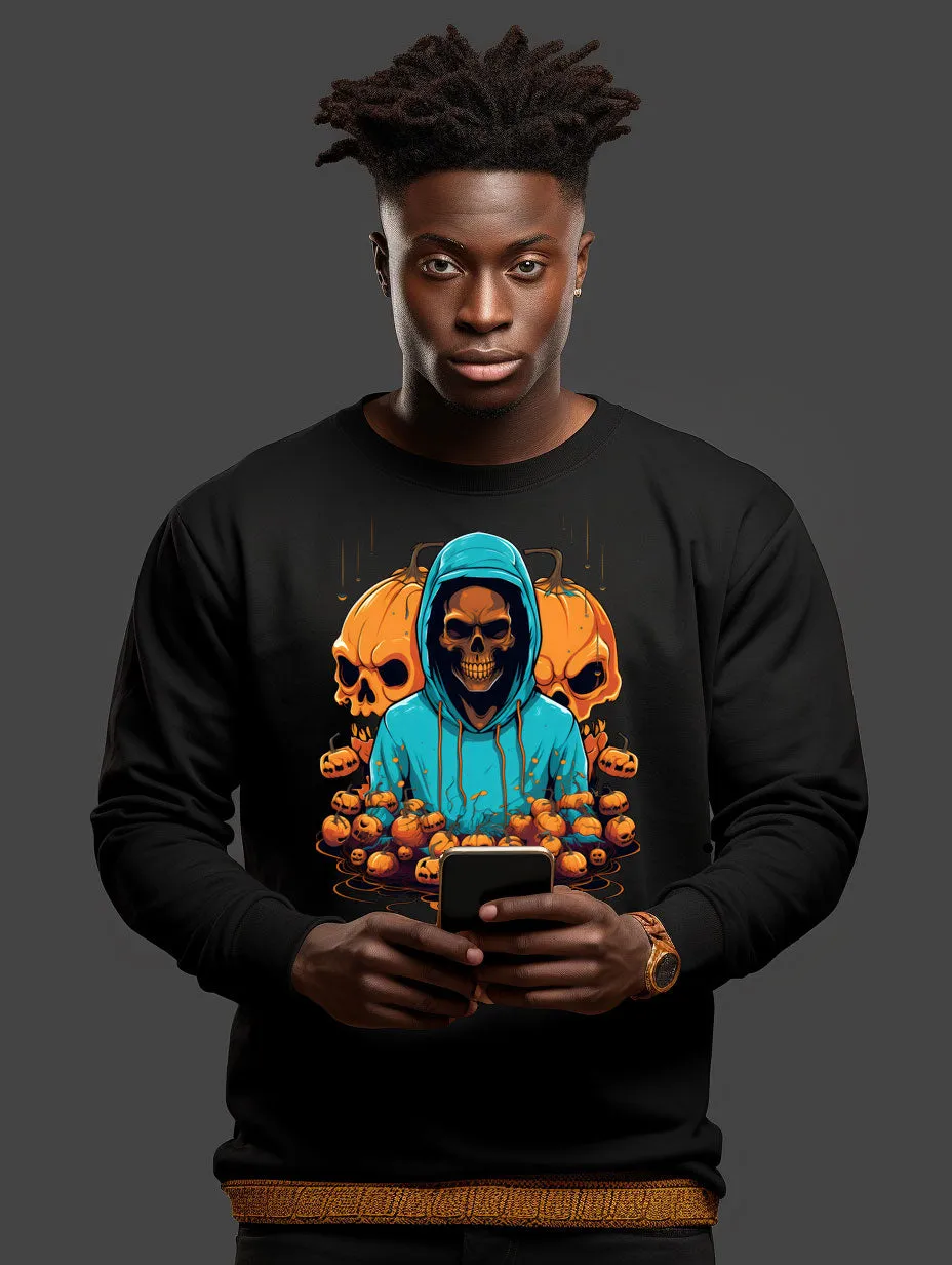 Embrace the Eerie with Halloween Skeleton Man Sweatshirts 001