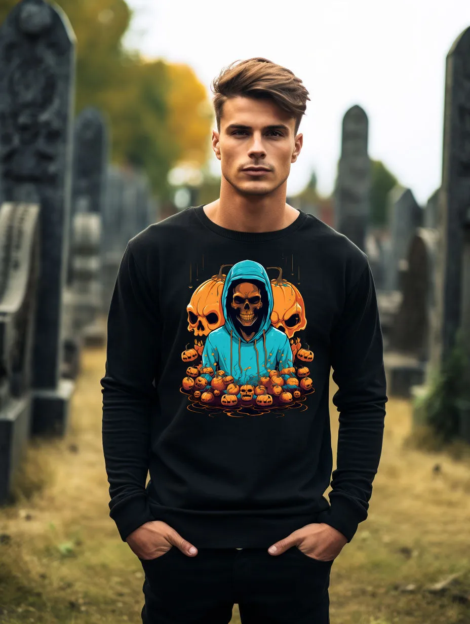 Embrace the Eerie with Halloween Skeleton Man Sweatshirts 001