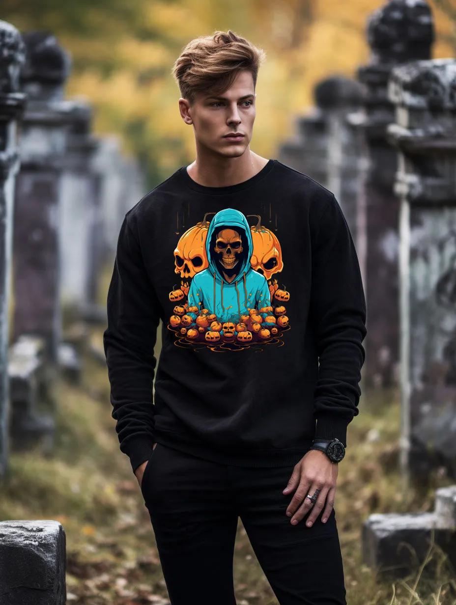 Embrace the Eerie with Halloween Skeleton Man Sweatshirts 001