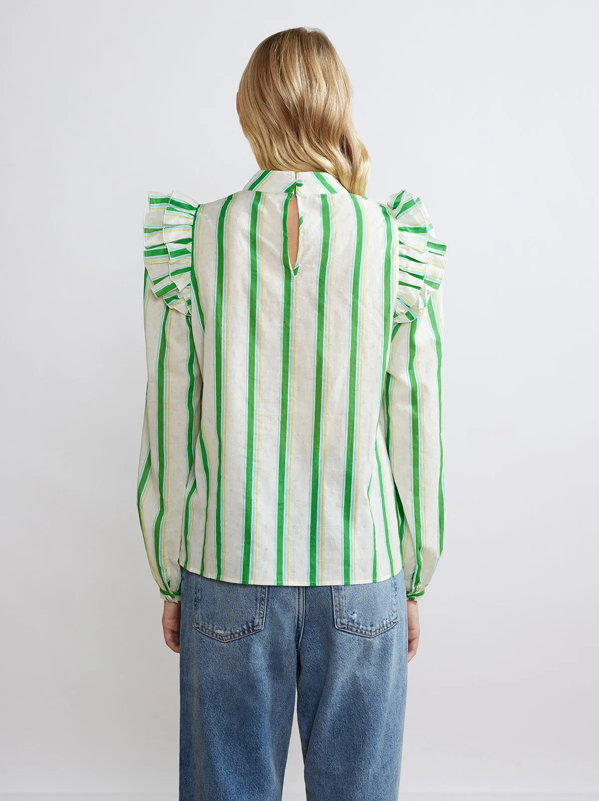 Fleur Green Stripe Top