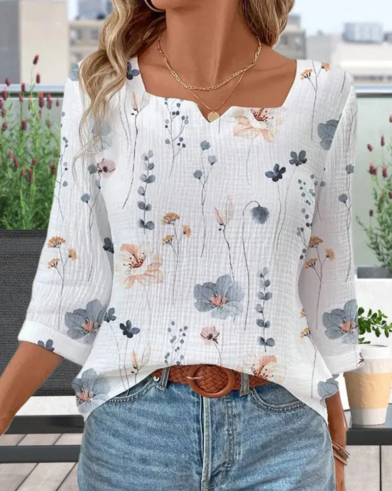 Fresh floral print top