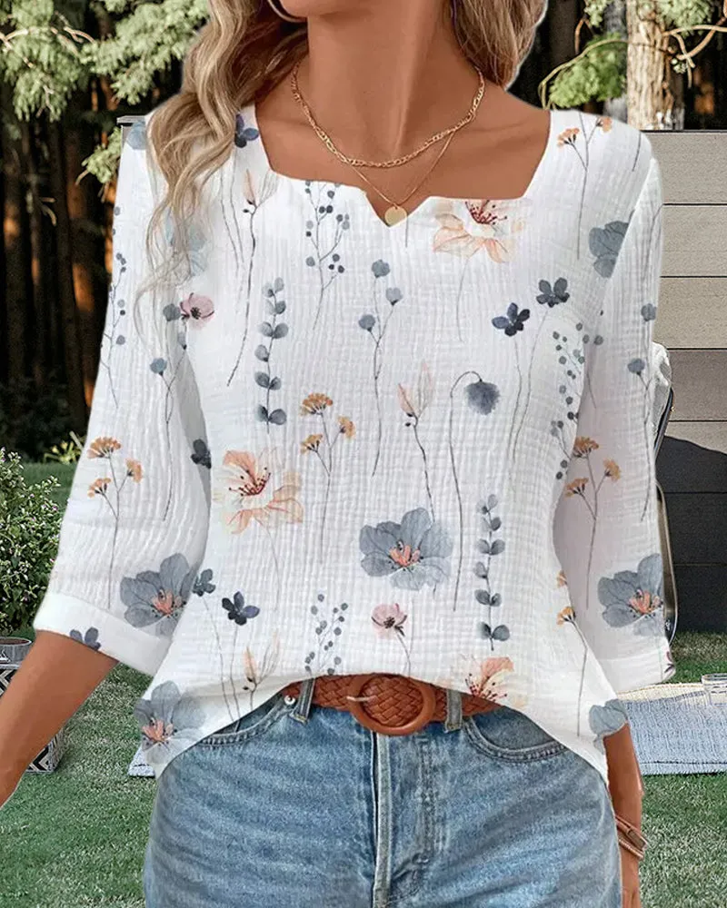 Fresh floral print top