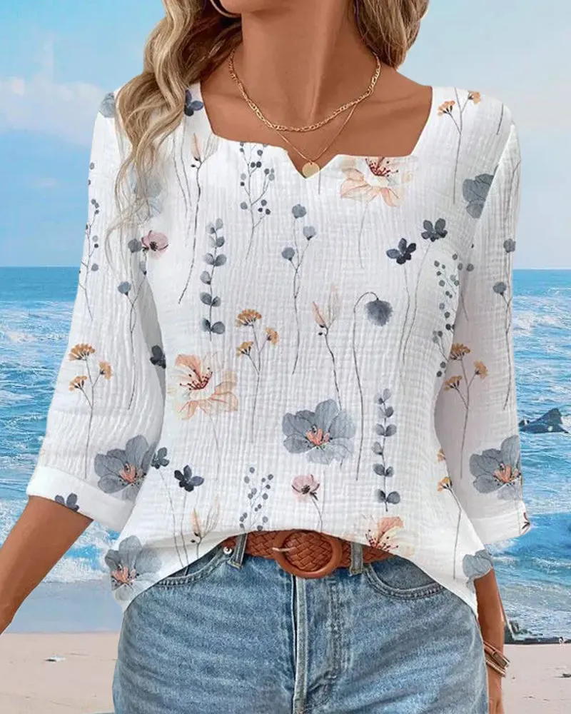 Fresh floral print top