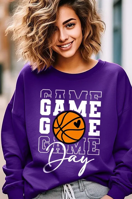 Game Day Basketball Graphic Fleece Sweatshirts