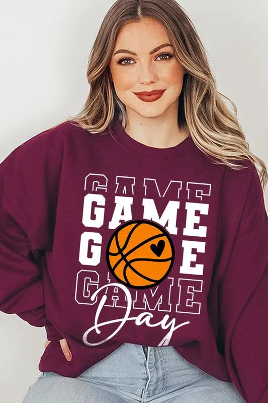 Game Day Basketball Graphic Fleece Sweatshirts