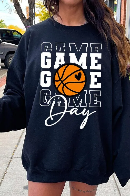 Game Day Basketball Graphic Fleece Sweatshirts