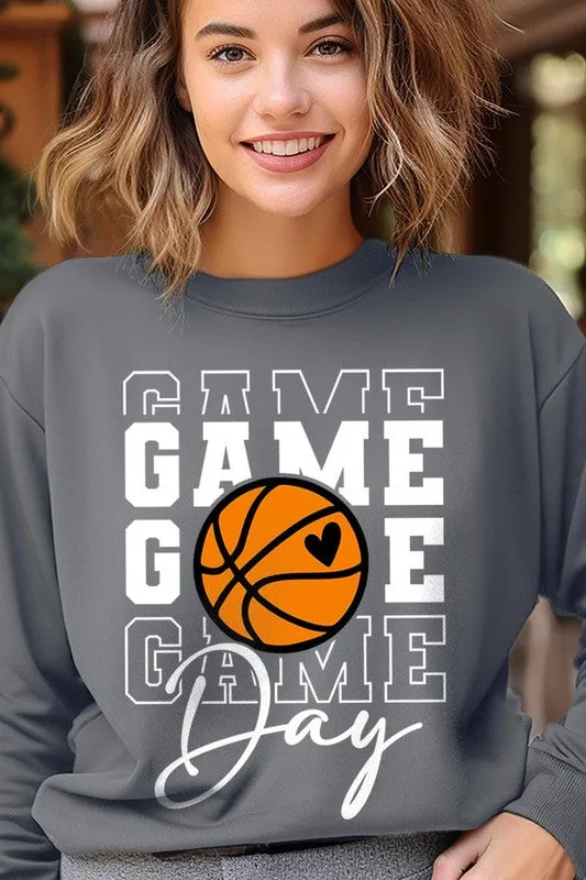 Game Day Basketball Graphic Fleece Sweatshirts