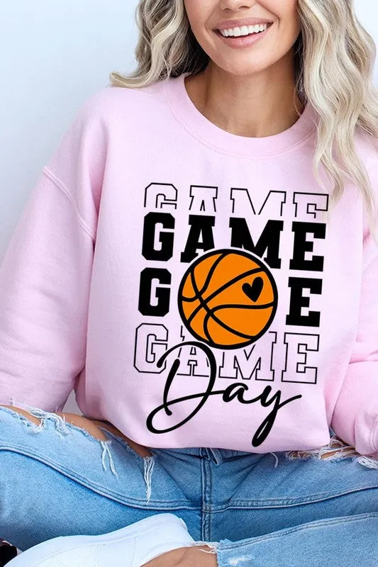 Game Day Basketball Graphic Fleece Sweatshirts