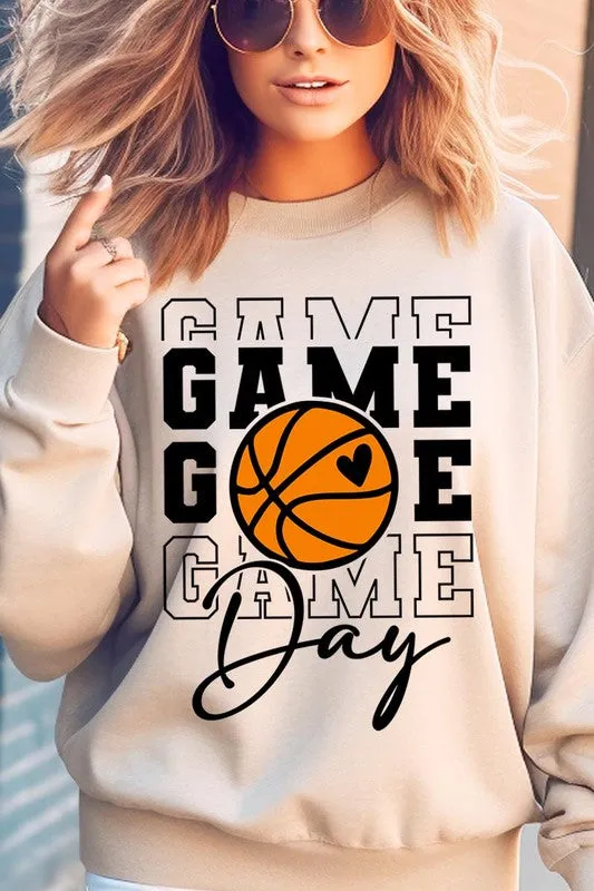 Game Day Basketball Graphic Fleece Sweatshirts