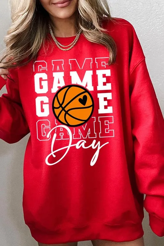 Game Day Basketball Graphic Fleece Sweatshirts