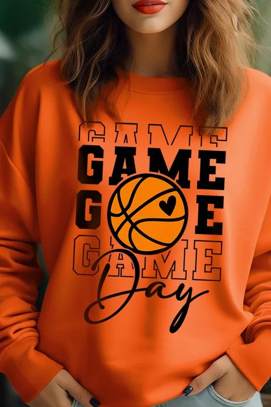 Game Day Basketball Graphic Fleece Sweatshirts